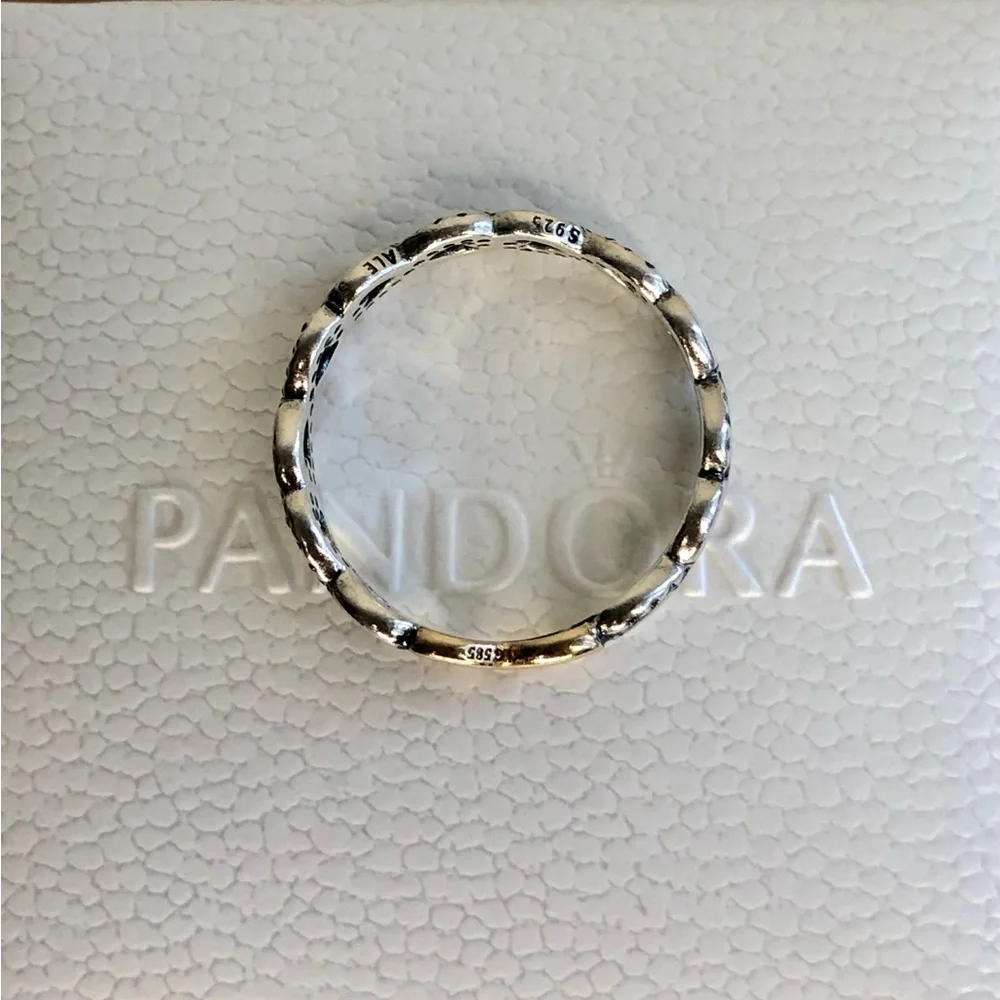 S⭕️LD‼️Pandora Infinite Love Ring Two Tone Size 7/54 - Picture 2 of 10